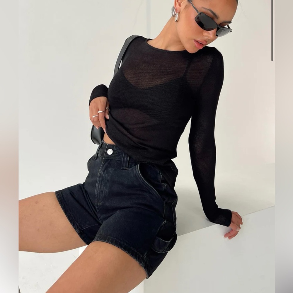 Princess Polly black carpenter shorts